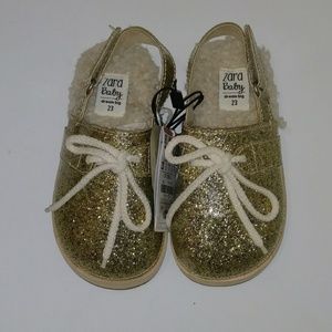 ZARA Baby Girl Toddler Glitter Clogs slingback
